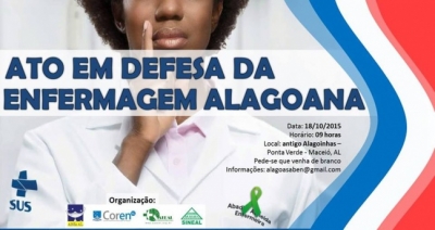 Profissionais da Enfermagem de Alagoas realizam ato na Orla de Ponta Verde no próximo domingo (18)