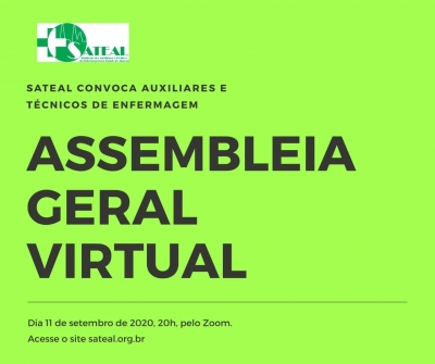 Sateal convoca Assembleia Geral virtual para discutir a convenção coletiva 2021